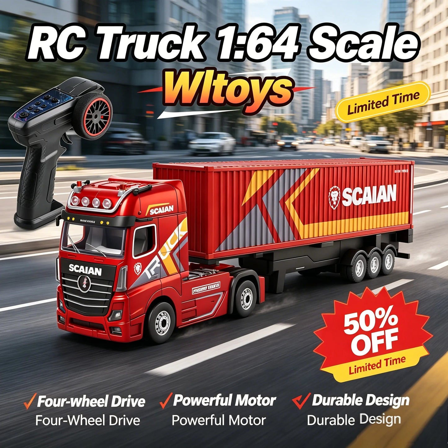 Truck Drift Racing 2.4G Remote Control Tractor with Trailer Model Kids Toys New