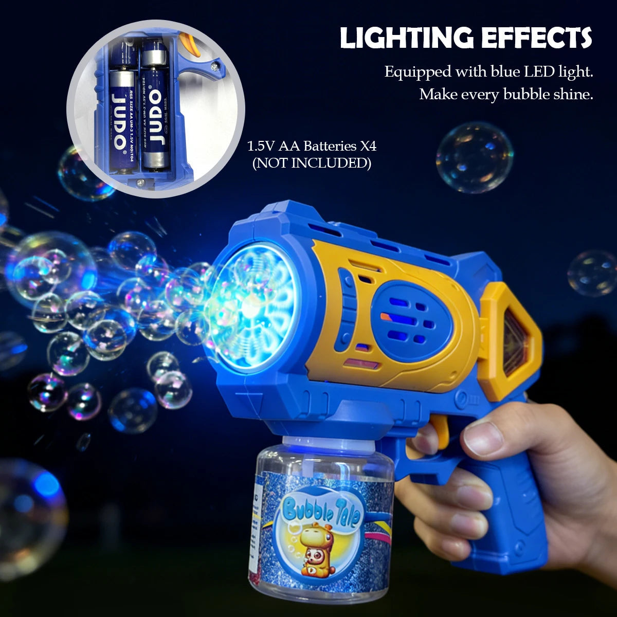 Electric Bubble Gun Toy for Kids, Bubbles Toys with LED Light