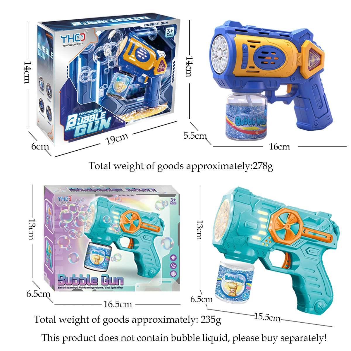 Electric Bubble Gun Toy for Kids, Bubbles Toys with LED Light