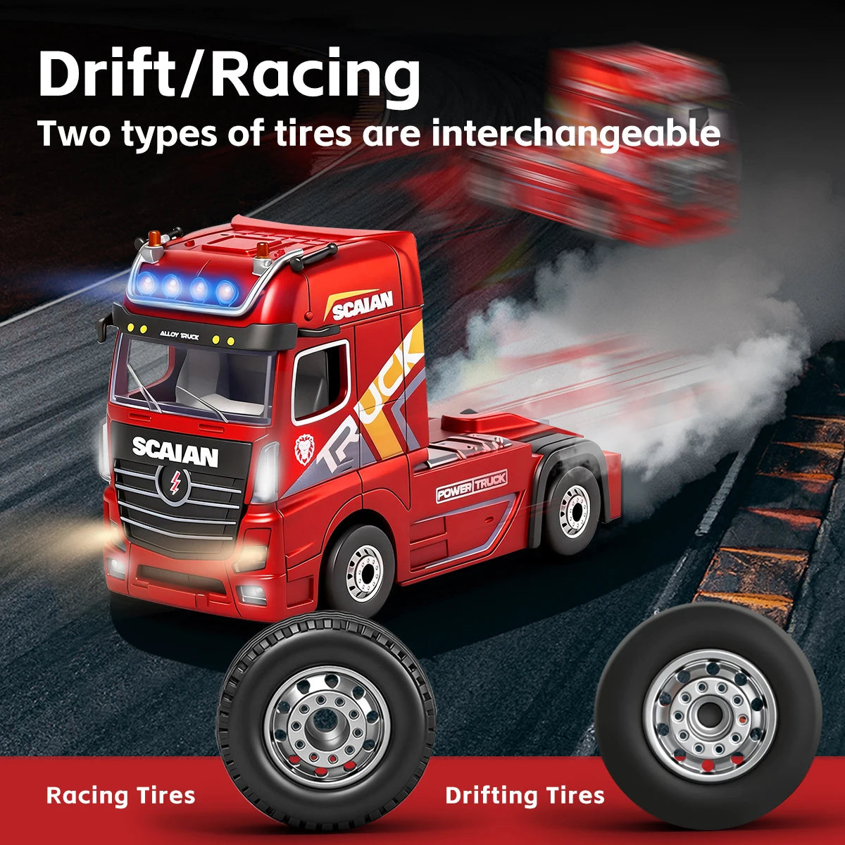 Truck Drift Racing 2.4G Remote Control Tractor with Trailer Model Kids Toys New