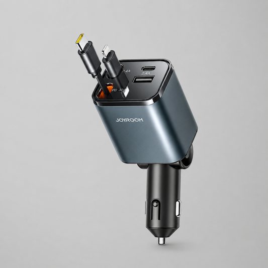 Rocoren 4 in 1 Retractable Car Charger PD30W USB Type C