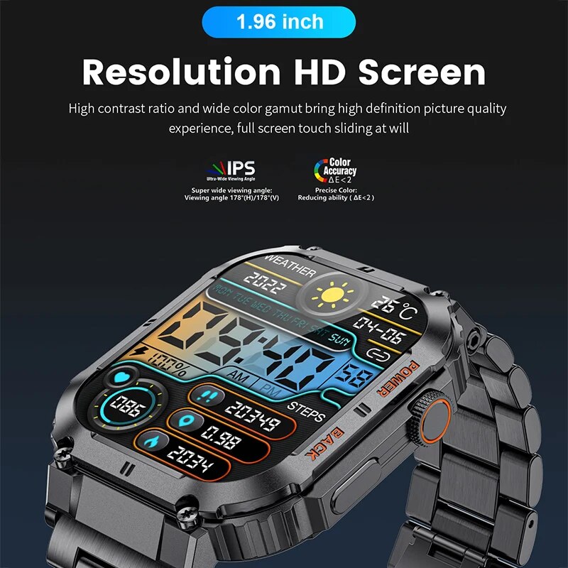 LIGE Outdoor Sports Fitness Smartwatch For Men