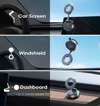 360° Adjustable Magnetic Car Phone Holder with Strong Suction Cup