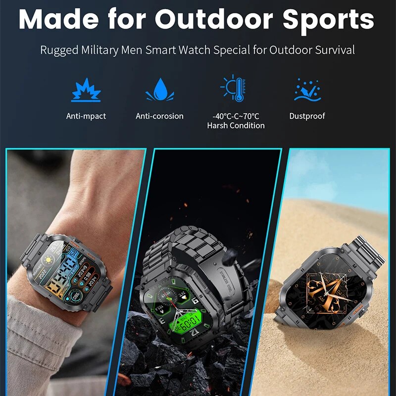 LIGE Outdoor Sports Fitness Smartwatch For Men
