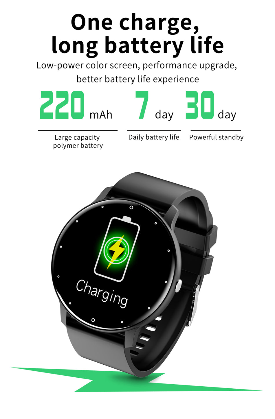 LIGE Smart Watch Women Men Full Touch Screen