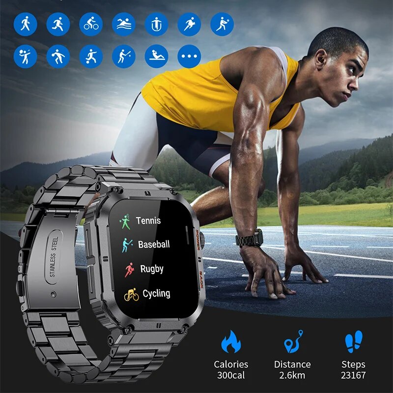 LIGE Outdoor Sports Fitness Smartwatch For Men