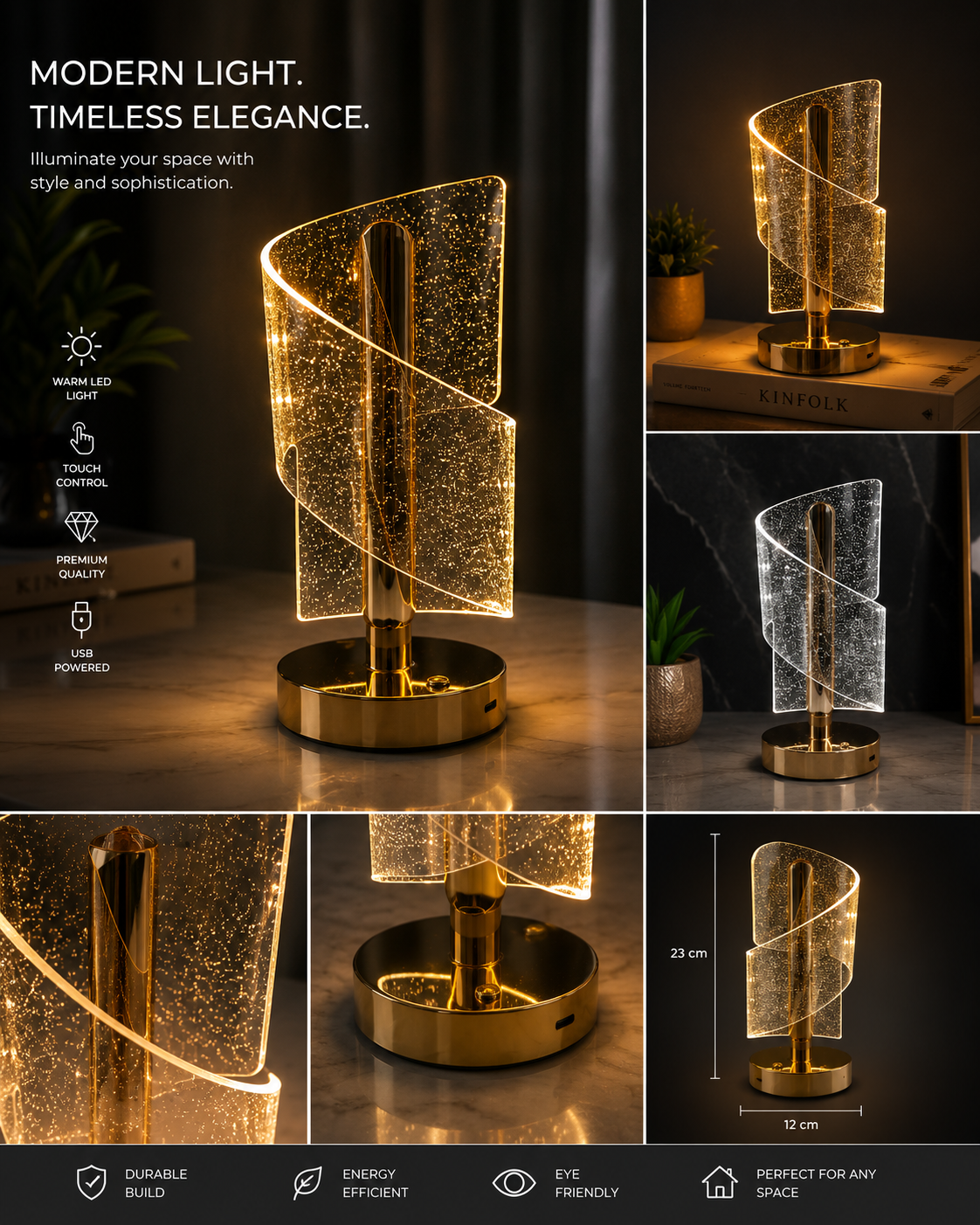 Crystal LED Luxury Modern LED Table Lamp (3 Elegant Designs)