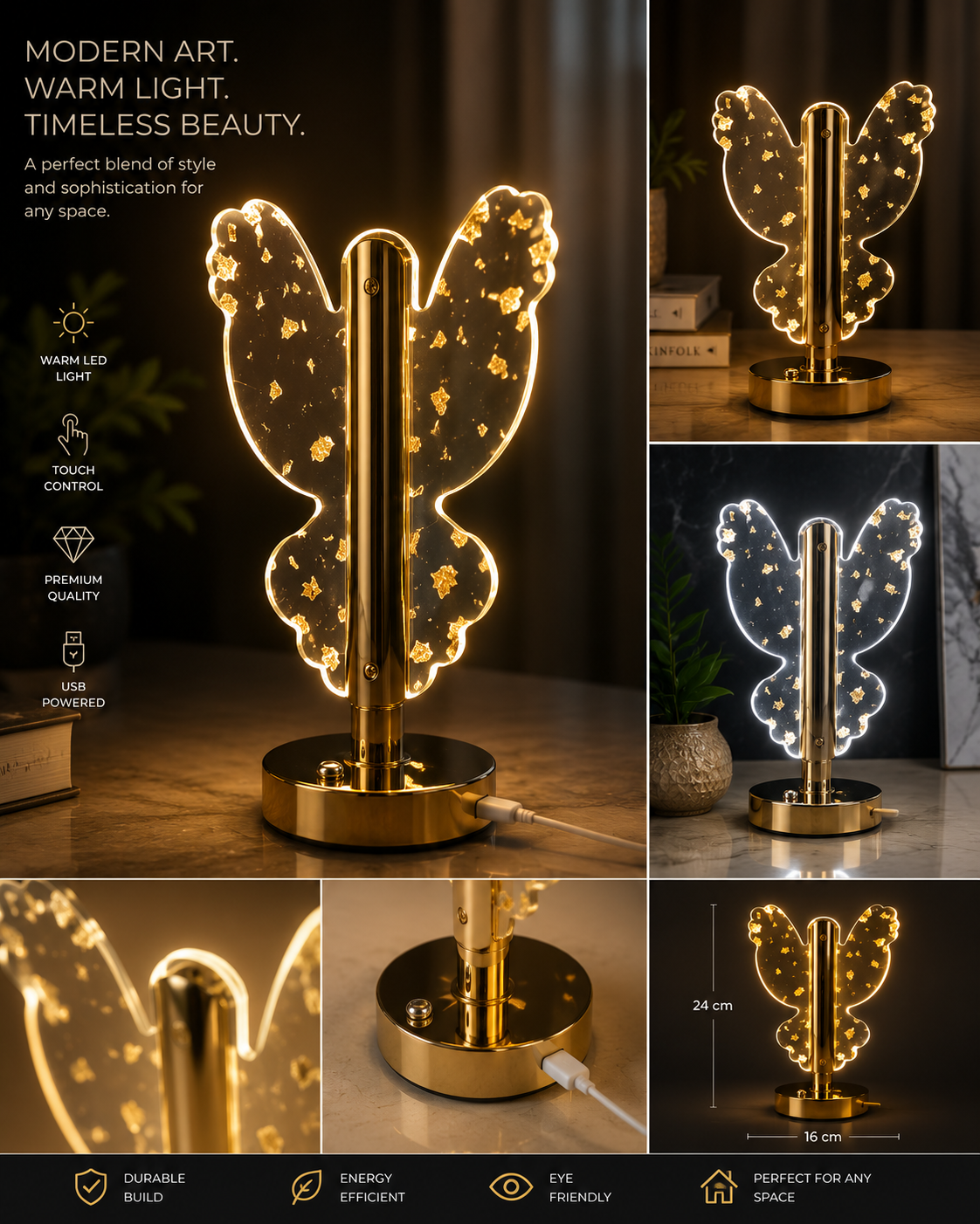 Crystal LED Luxury Modern LED Table Lamp (3 Elegant Designs)